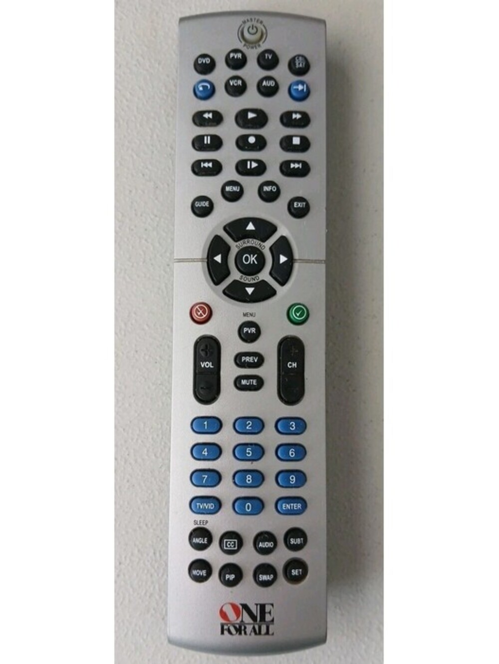 One For All 6-Device PVR Universal Remote URC-6131nB00 Untested